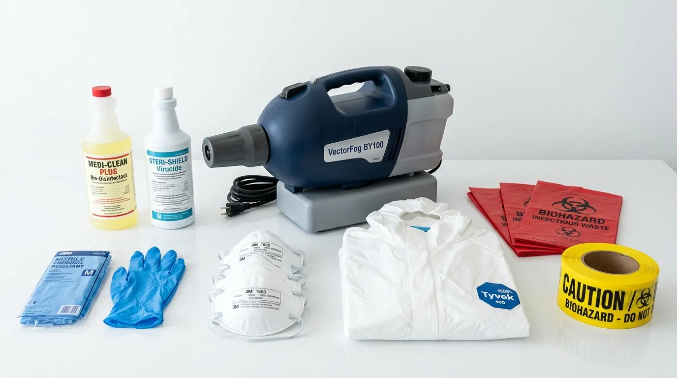 Professional biohazard remediation crew working in Solon