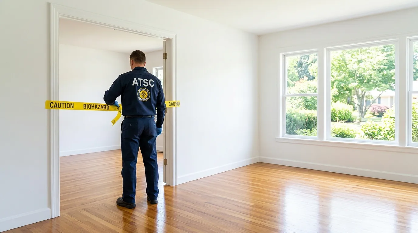 Certified biohazard cleanup crew performing Decomposition Cleanup in Solon